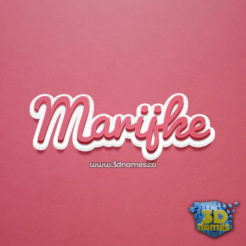 marijke in Red Scribble style - 3D name wallpaper