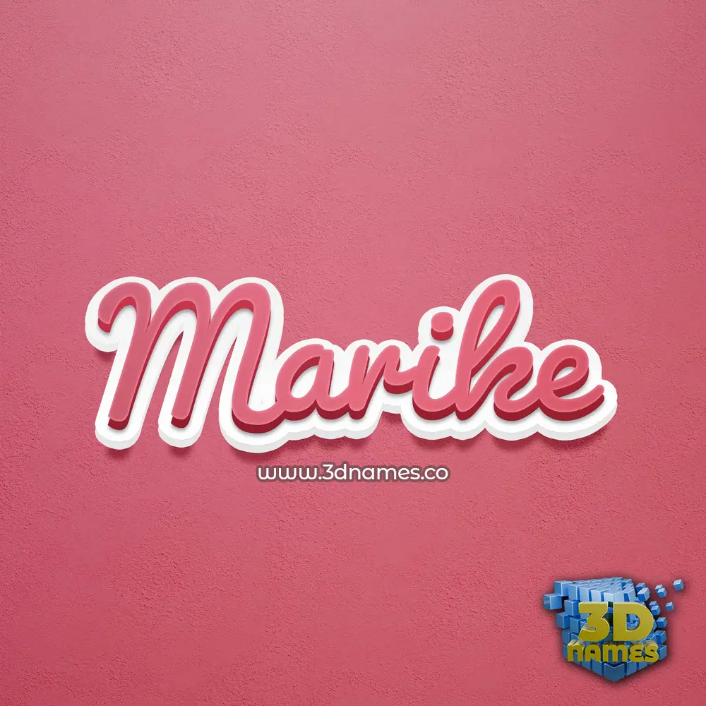 marike in Red Scribble style - 3D name wallpaper