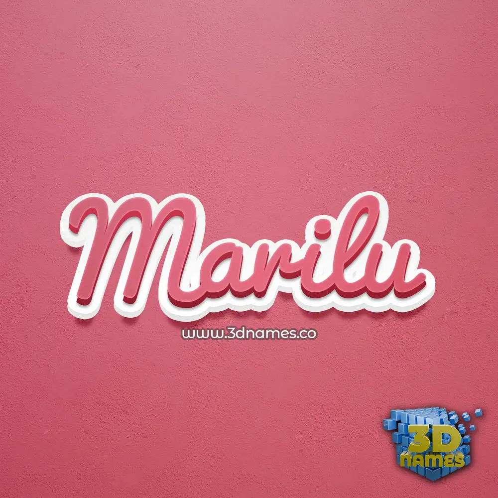marilu in Red Scribble style - 3D name wallpaper