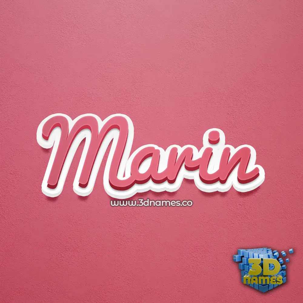 marin in Red Scribble style - 3D name wallpaper