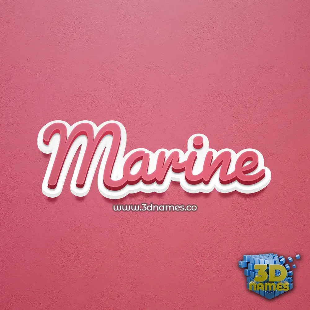 marine in Red Scribble style - 3D name wallpaper
