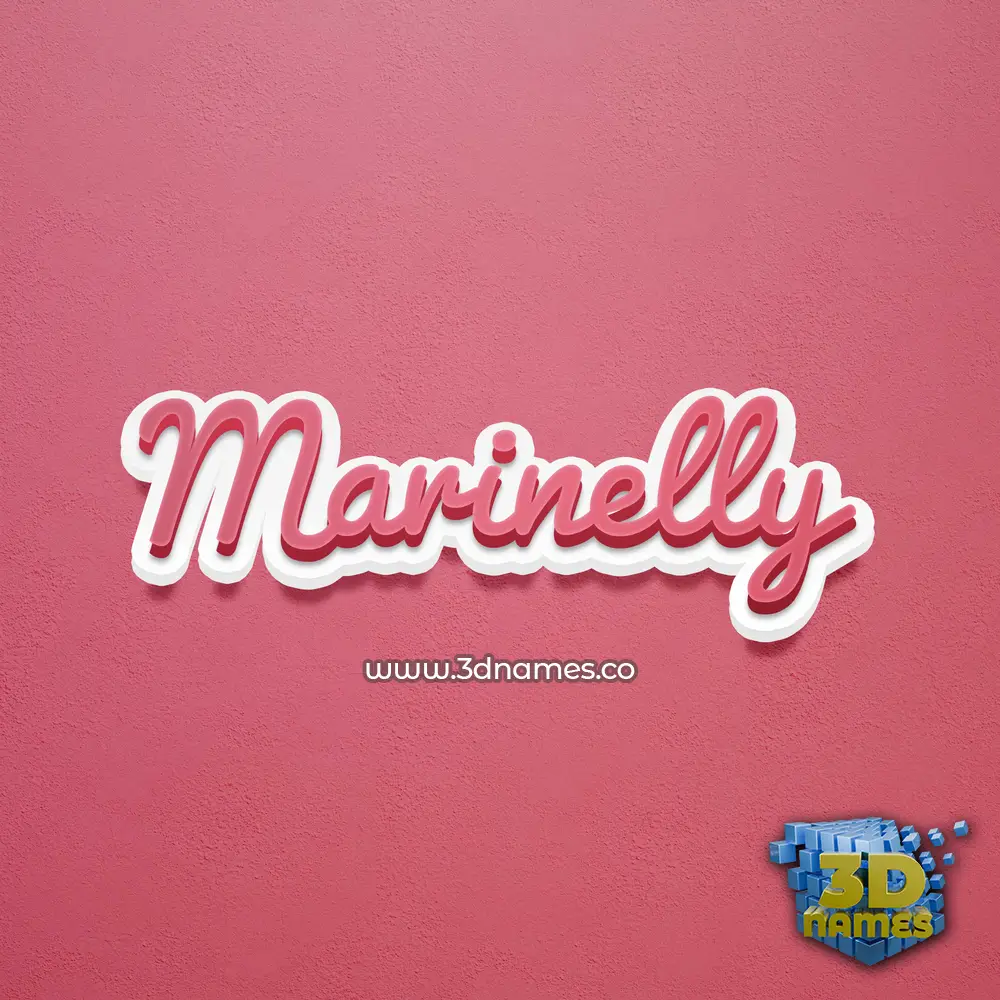 marinelly in Red Scribble style - 3D name wallpaper