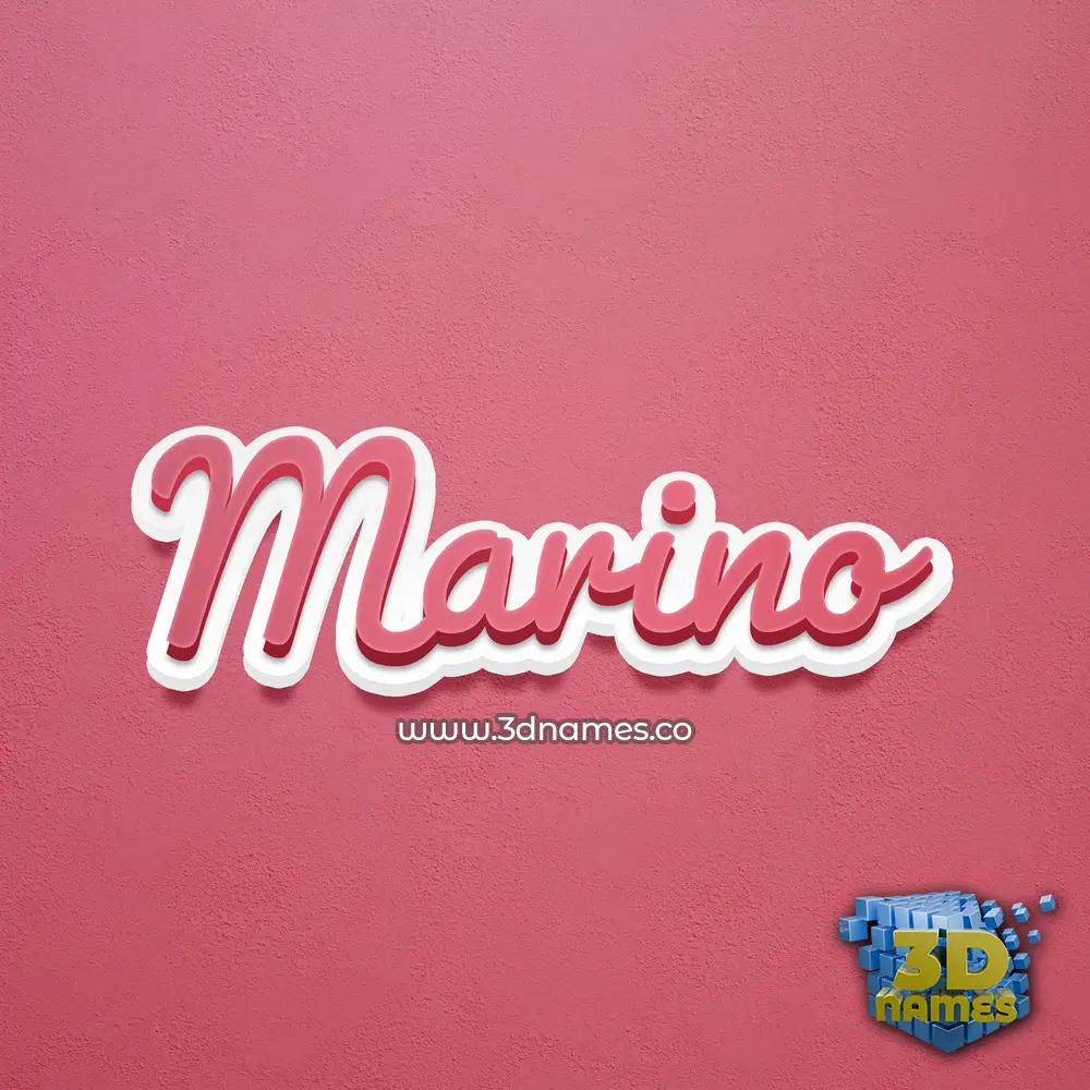 marino in Red Scribble style - 3D name wallpaper