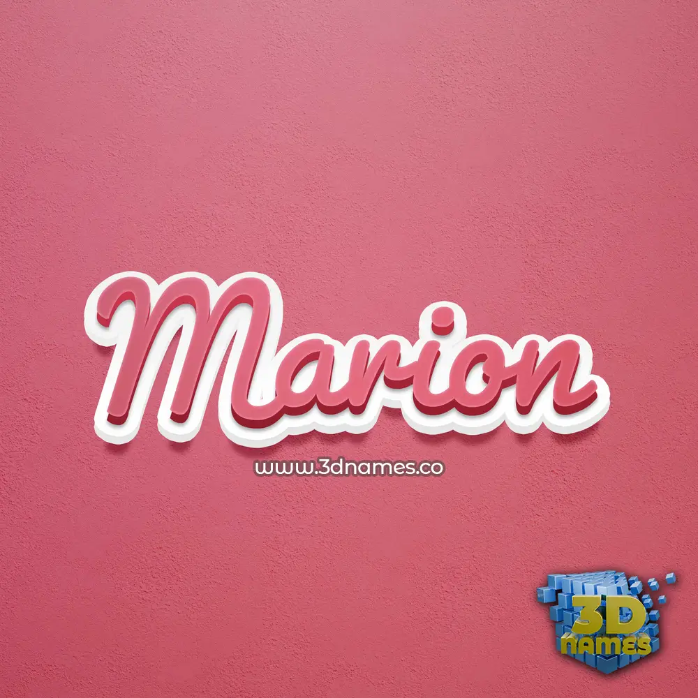 marion in Red Scribble style - 3D name wallpaper