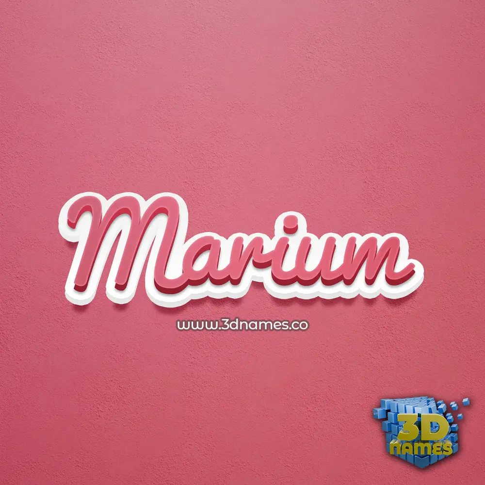 marium in Red Scribble style - 3D name wallpaper