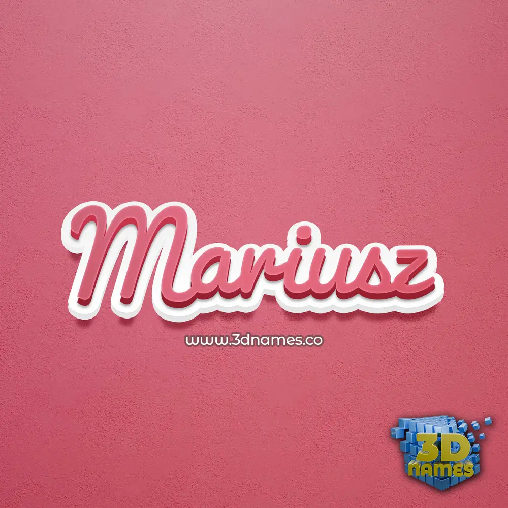 mariusz in Red Scribble style - 3D name wallpaper