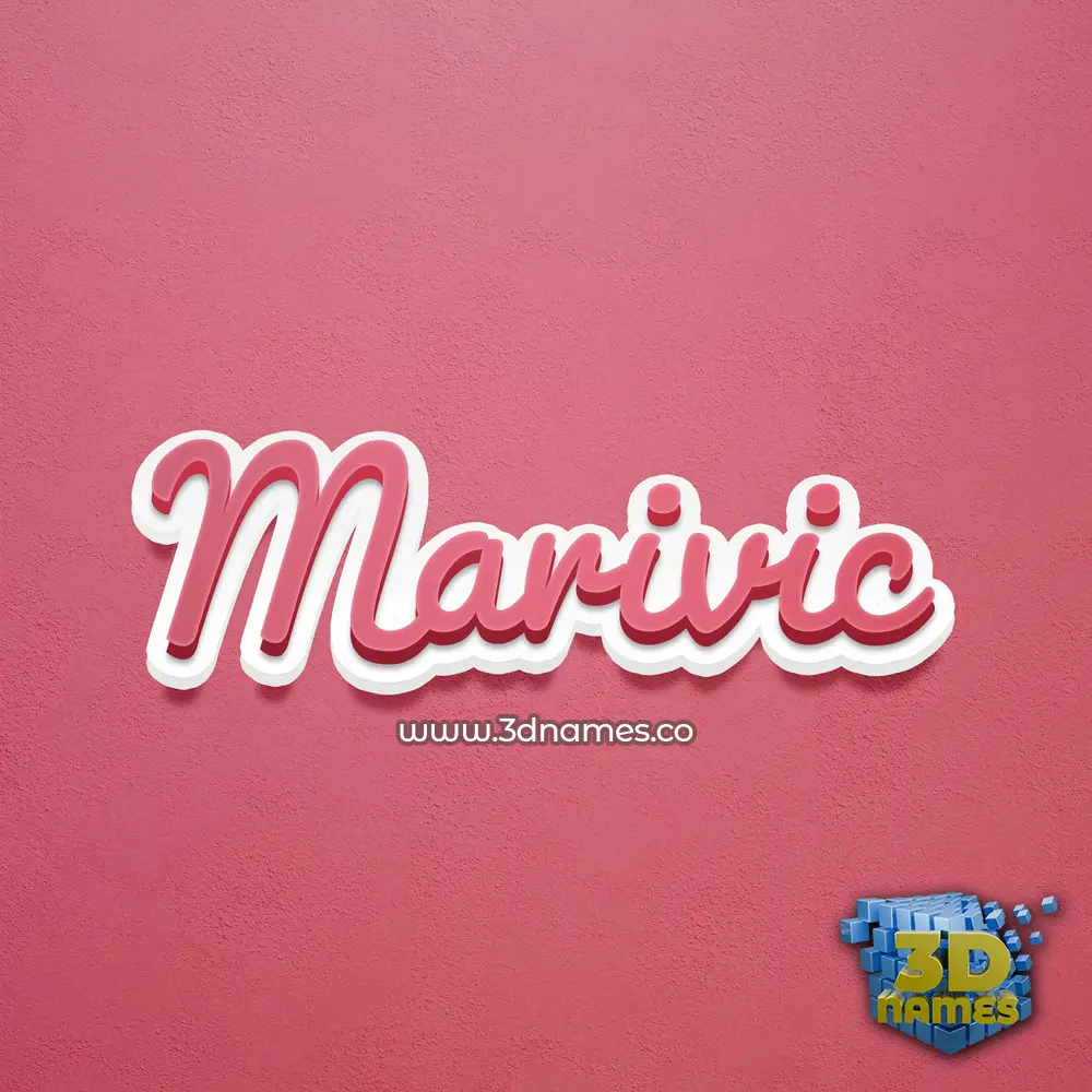 marivic in Red Scribble style - 3D name wallpaper