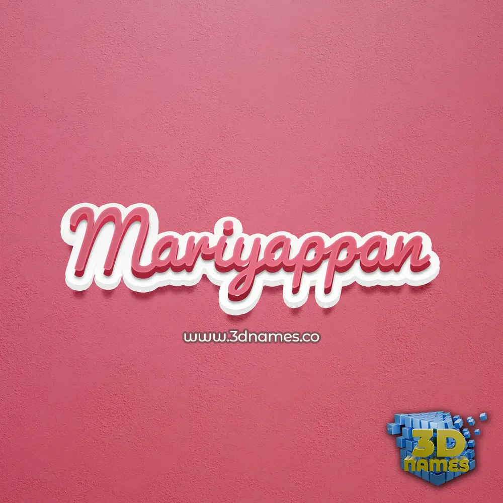 mariyappan in Red Scribble style - 3D name wallpaper