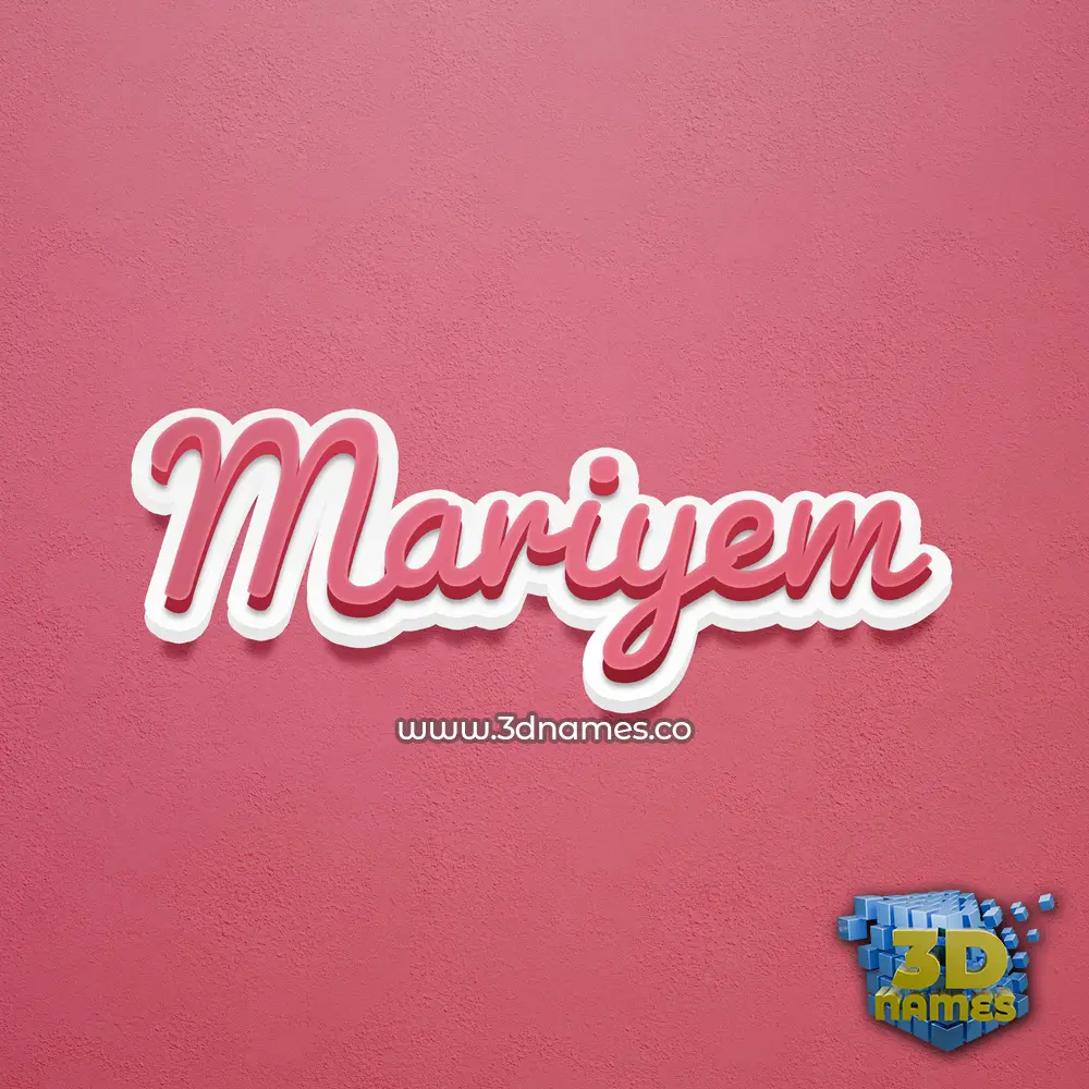 mariyem in Red Scribble style - 3D name wallpaper