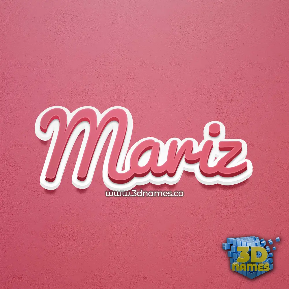 mariz in Red Scribble style - 3D name wallpaper