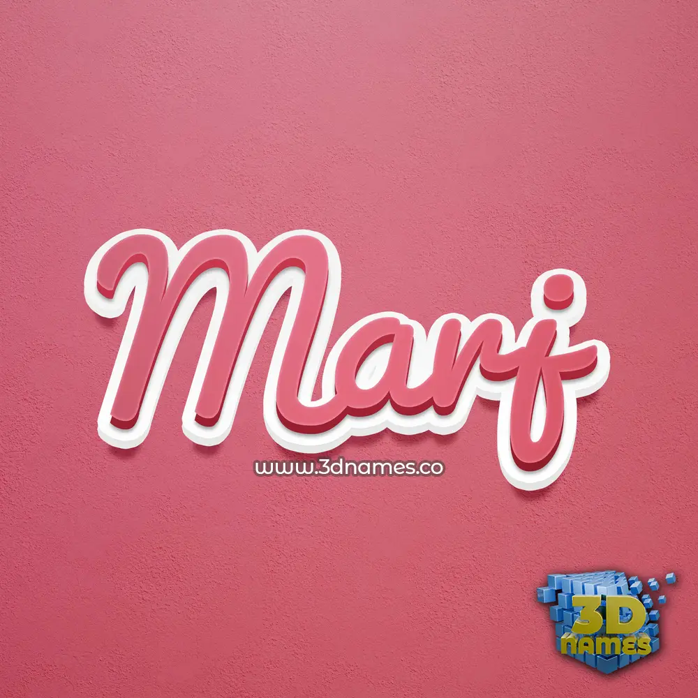 marj in Red Scribble style - 3D name wallpaper
