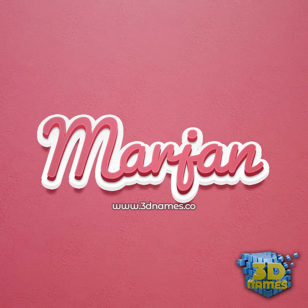 marjan in Red Scribble style - 3D name wallpaper