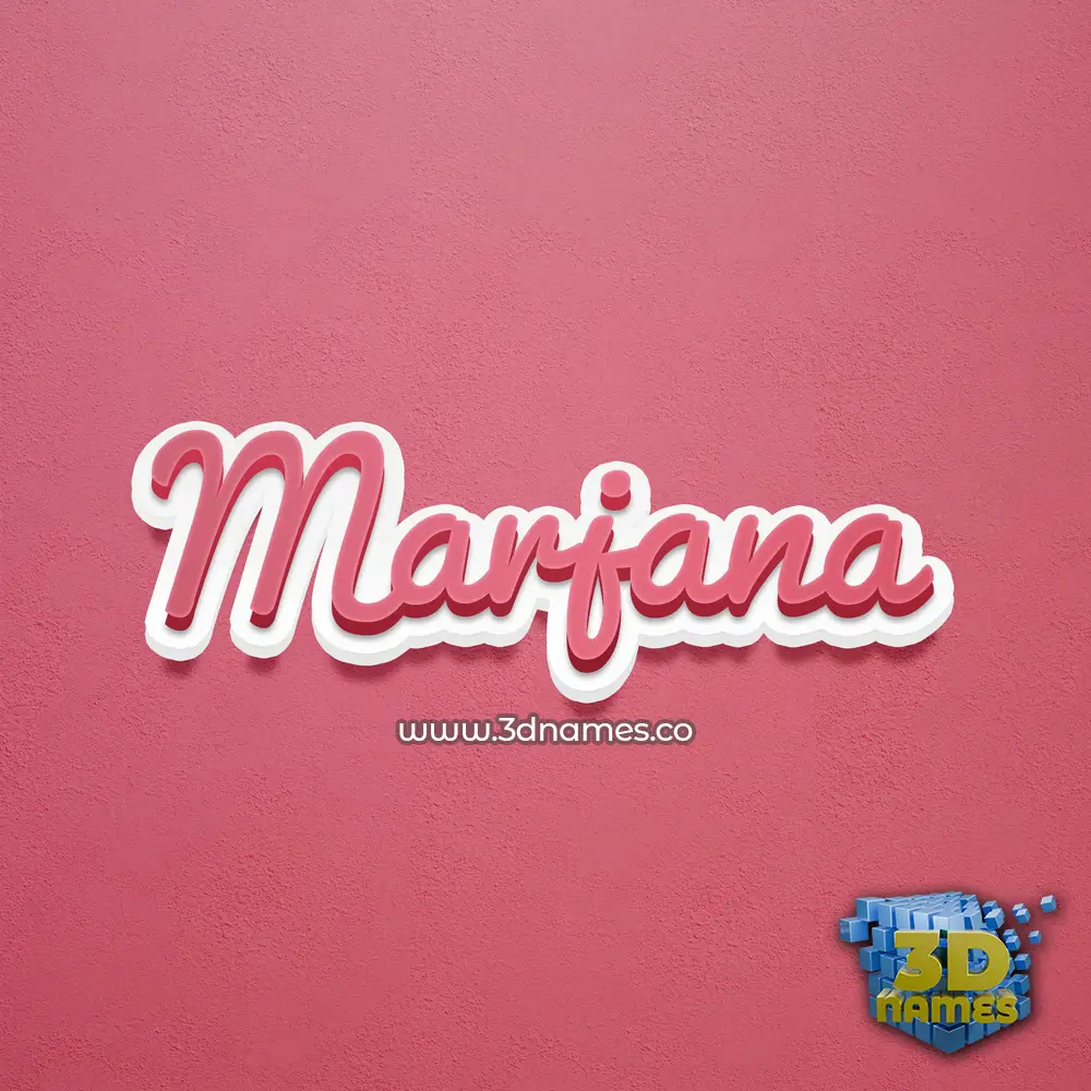 marjana in Red Scribble style - 3D name wallpaper
