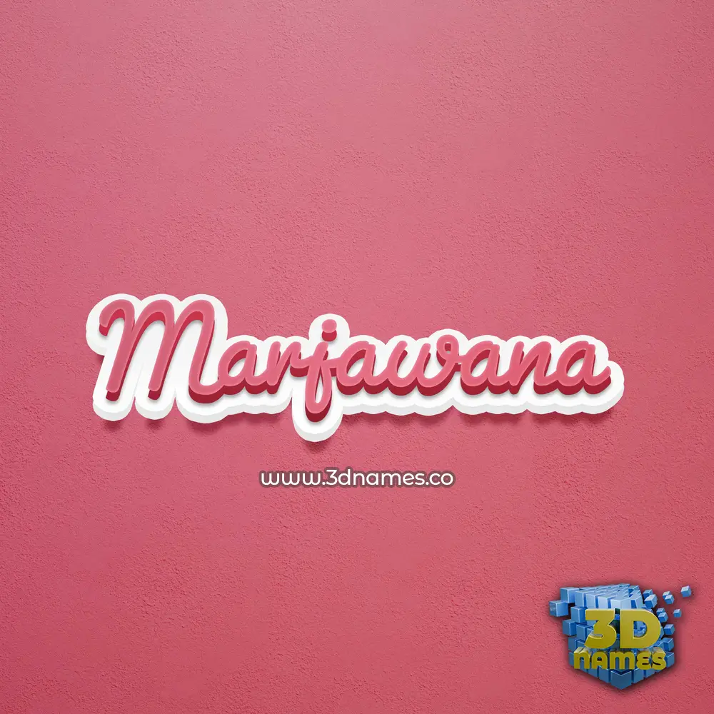 marjawana in Red Scribble style - 3D name wallpaper