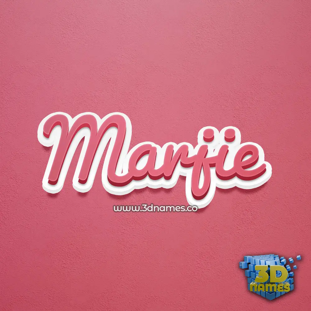 marjie in Red Scribble style - 3D name wallpaper