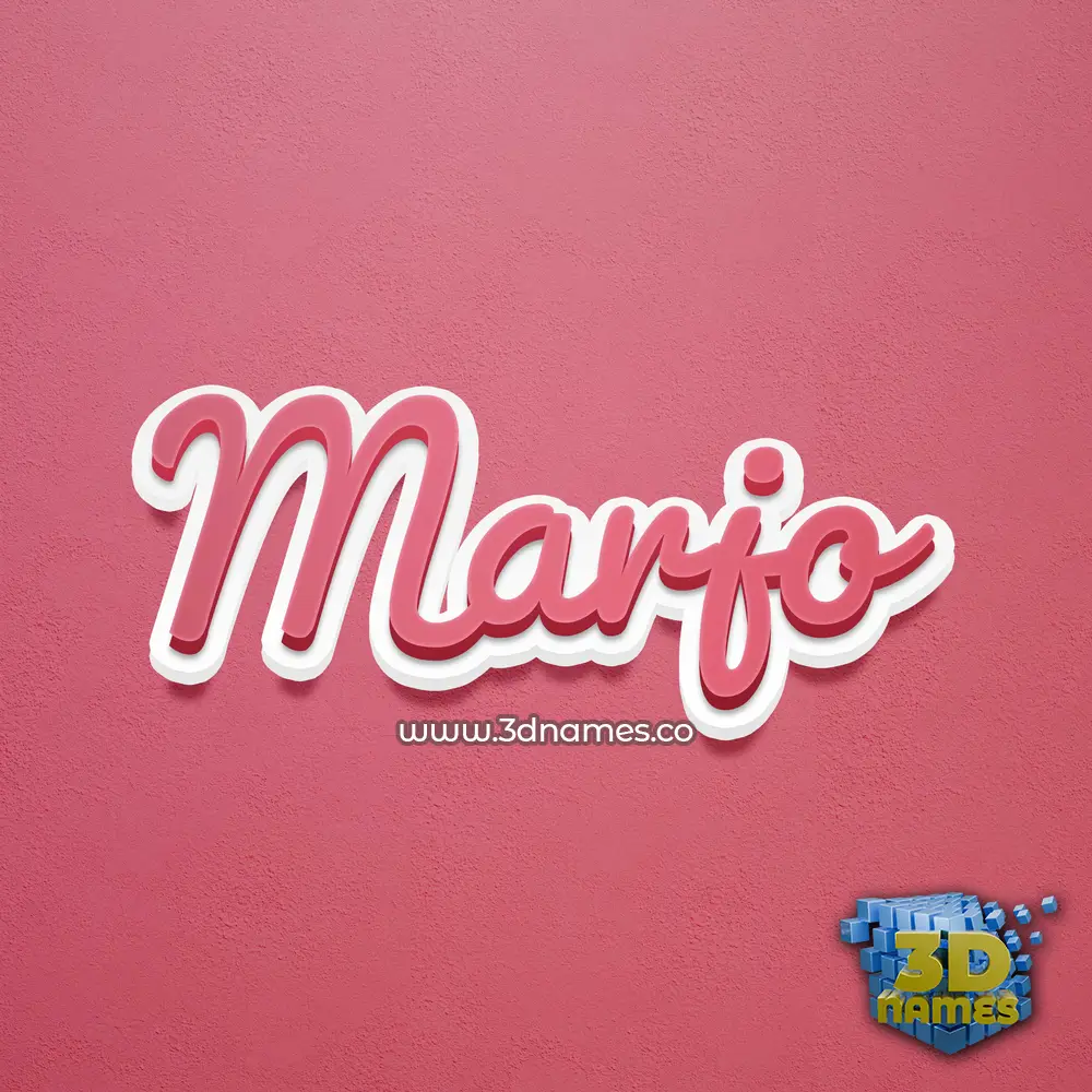 marjo in Red Scribble style - 3D name wallpaper