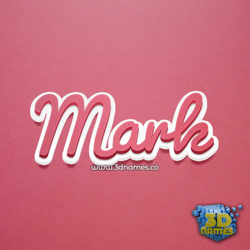 mark in Red Scribble style - 3D name wallpaper