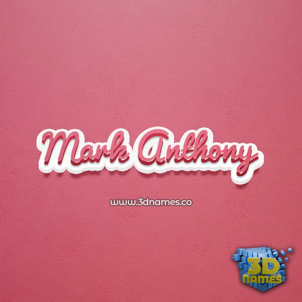 mark anthony in Red Scribble style - 3D name wallpaper