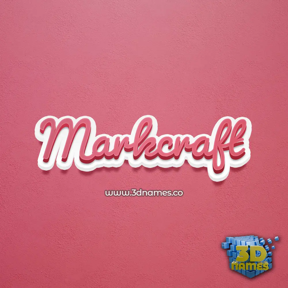 markcraft in Red Scribble style - 3D name wallpaper