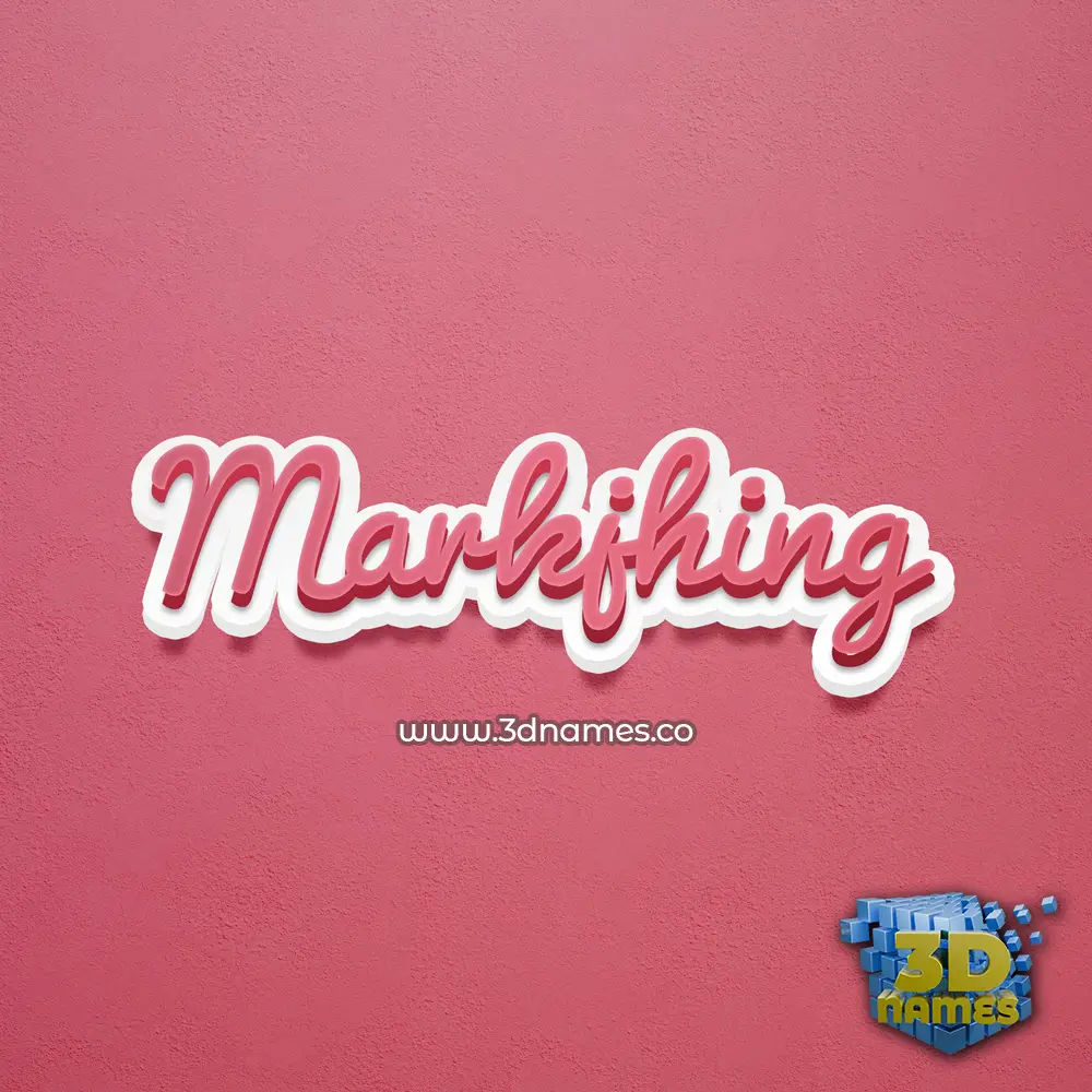 markjhing in Red Scribble style - 3D name wallpaper