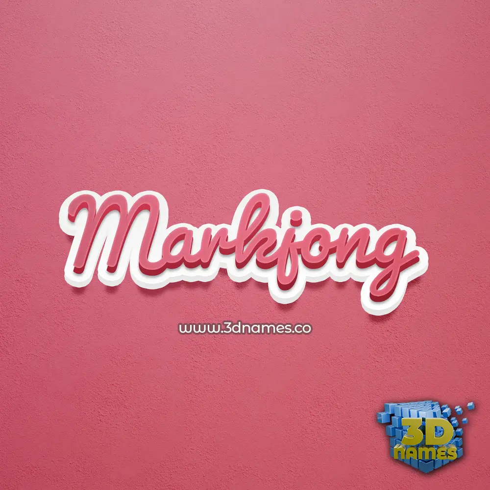 markjong in Red Scribble style - 3D name wallpaper