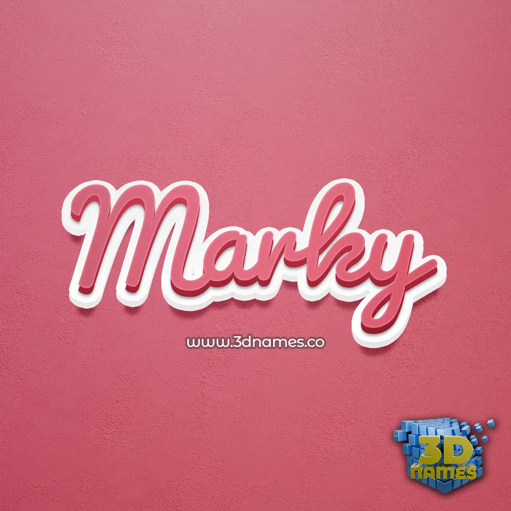 marky in Red Scribble style - 3D name wallpaper
