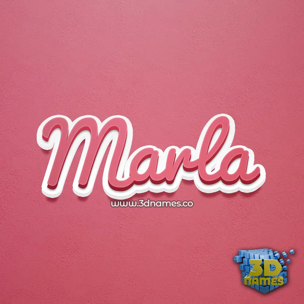 marla in Red Scribble style - 3D name wallpaper