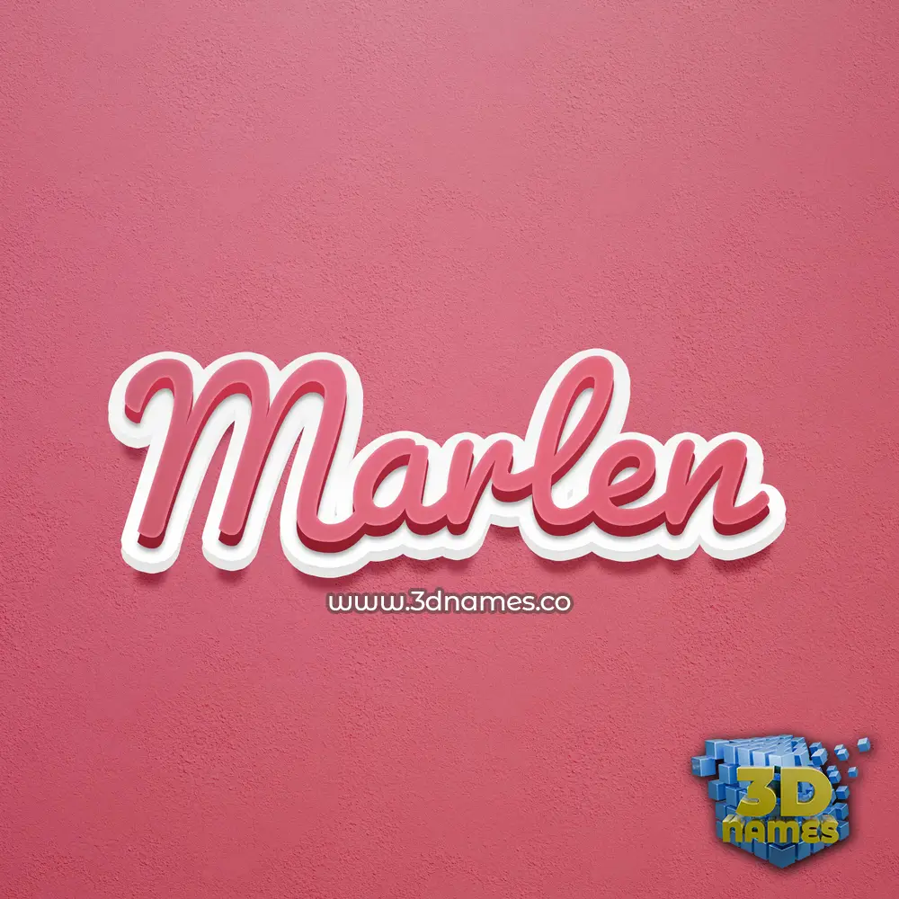 marlen in Red Scribble style - 3D name wallpaper