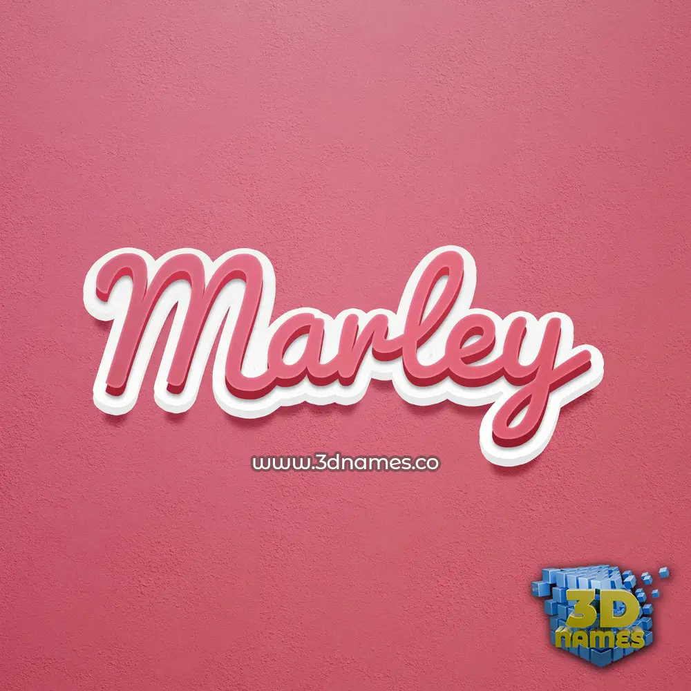 marley in Red Scribble style - 3D name wallpaper