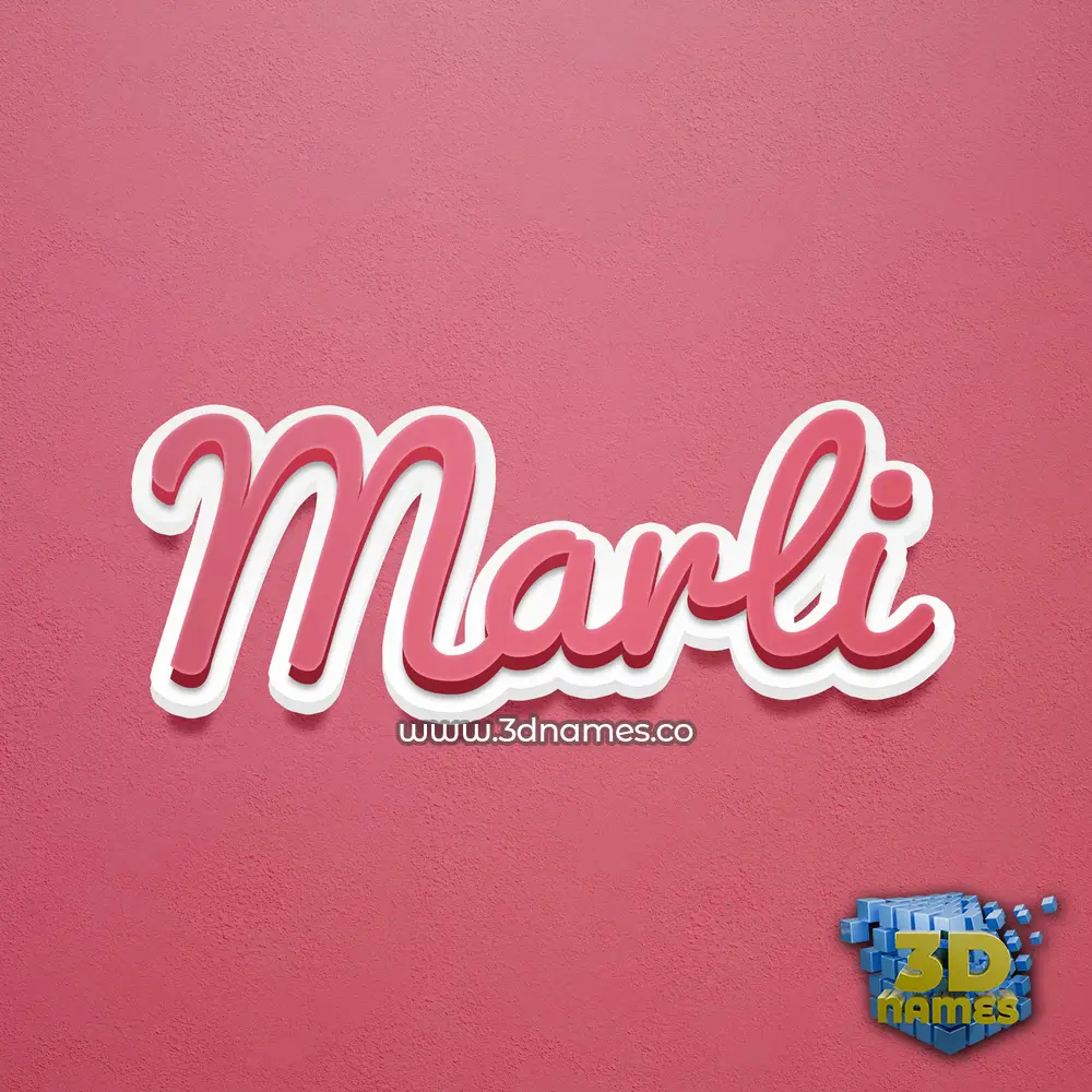 marli in Red Scribble style - 3D name wallpaper