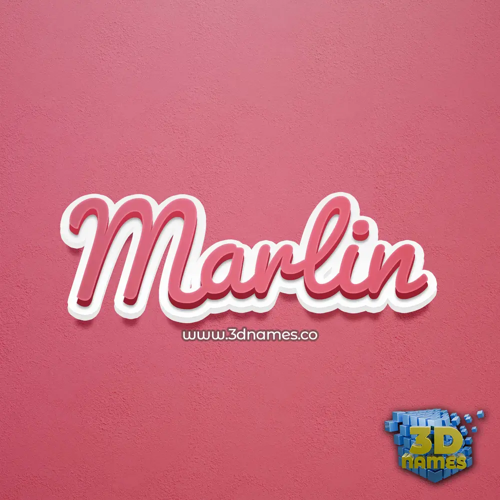 marlin in Red Scribble style - 3D name wallpaper