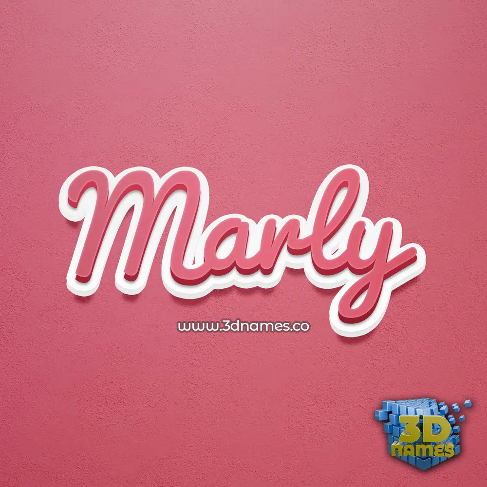marly in Red Scribble style - 3D name wallpaper