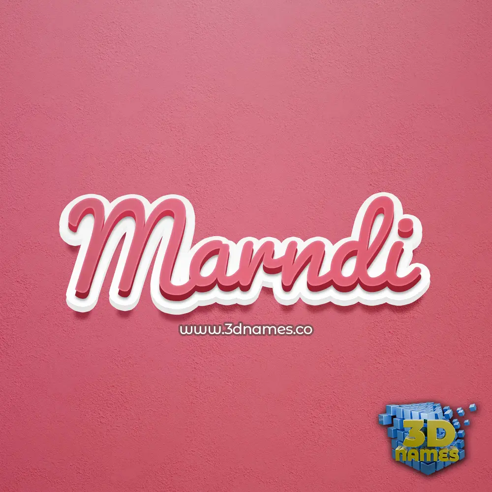 marndi in Red Scribble style - 3D name wallpaper
