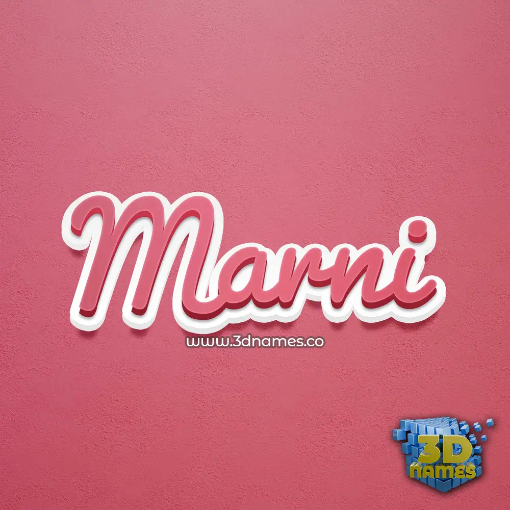 marni in Red Scribble style - 3D name wallpaper