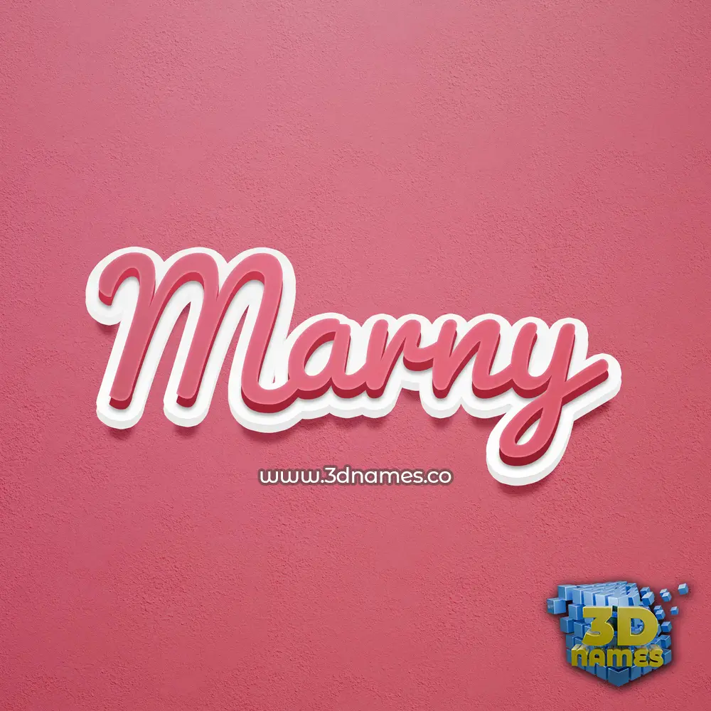 marny in Red Scribble style - 3D name wallpaper