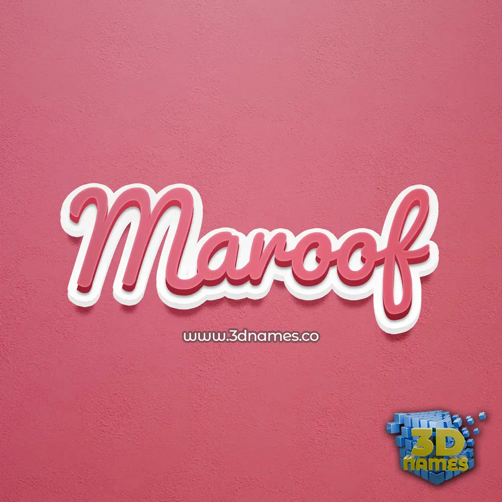 maroof in Red Scribble style - 3D name wallpaper