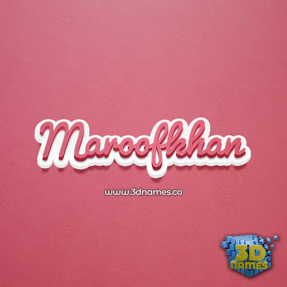 maroofkhan in Red Scribble style - 3D name wallpaper