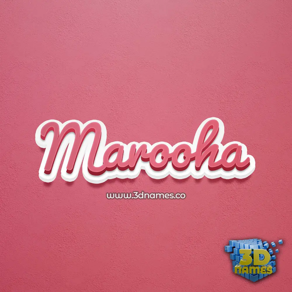 marooha in Red Scribble style - 3D name wallpaper