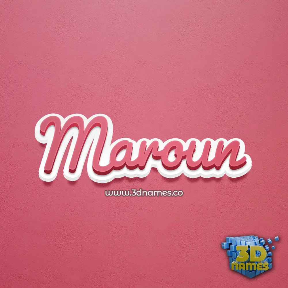 maroun in Red Scribble style - 3D name wallpaper