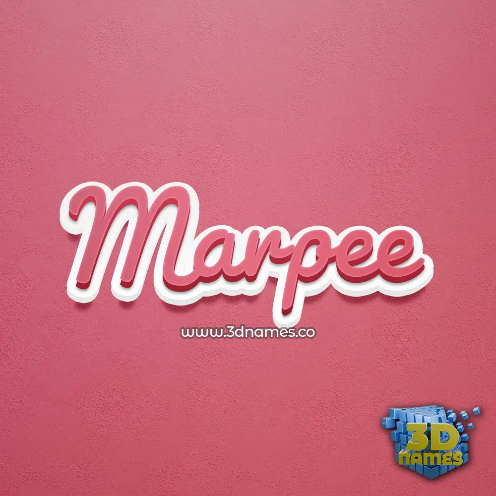 marpee in Red Scribble style - 3D name wallpaper