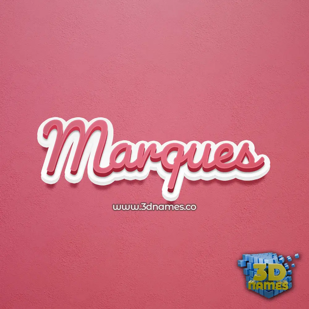 marques in Red Scribble style - 3D name wallpaper
