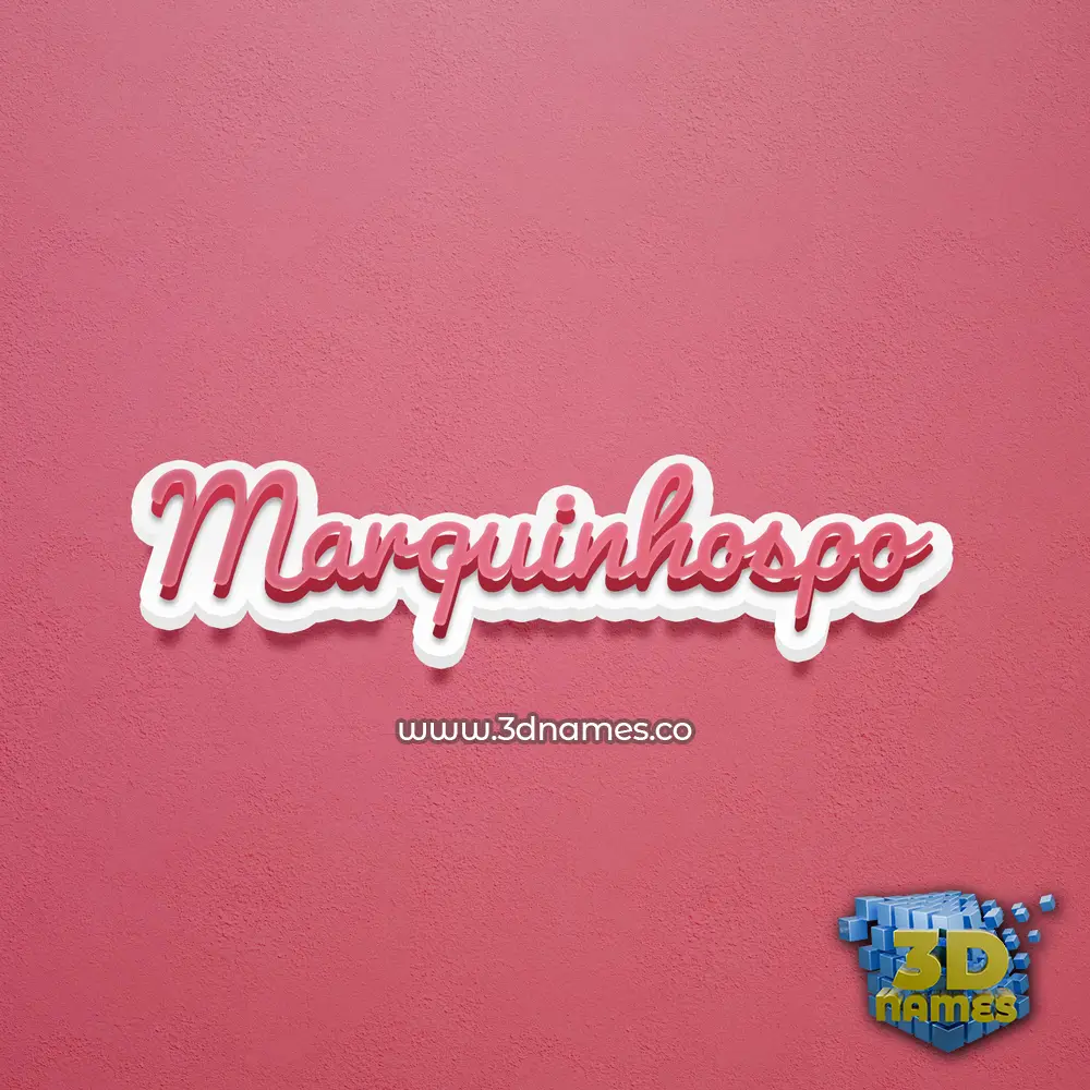 marquinhospo in Red Scribble style - 3D name wallpaper