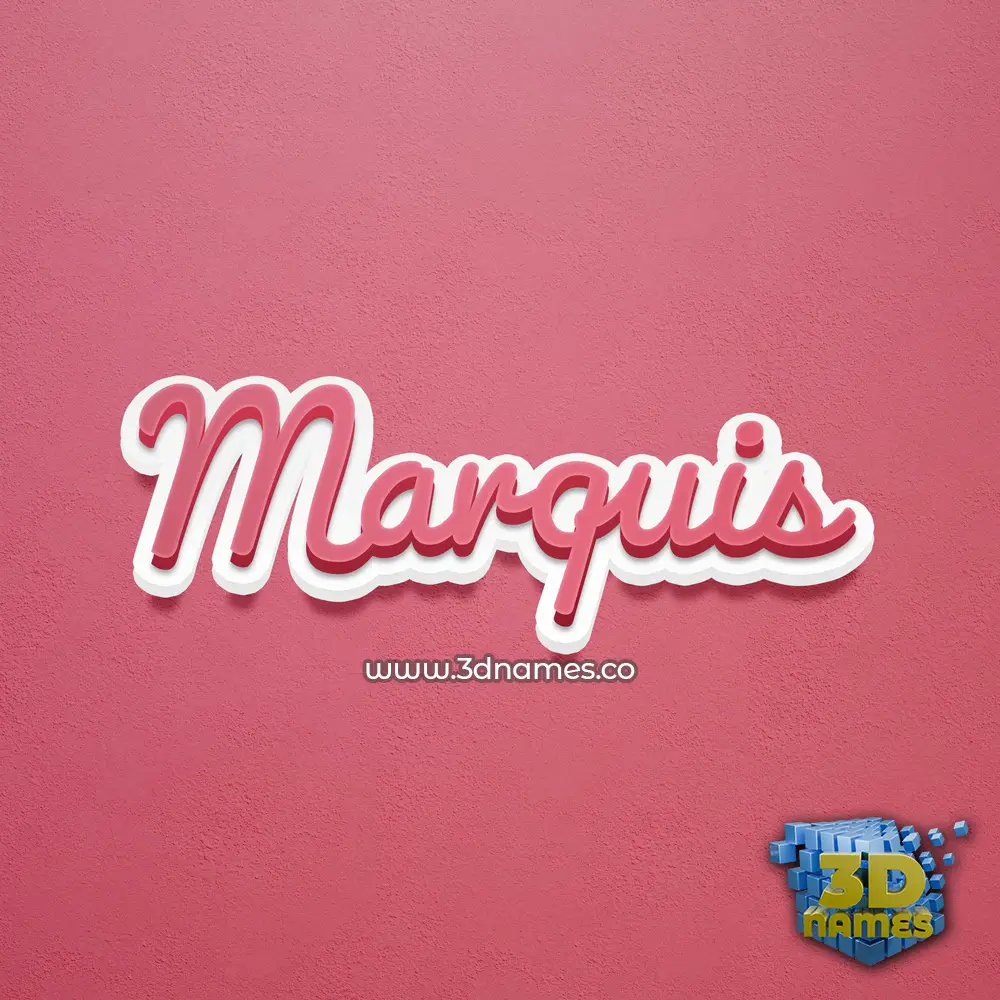 marquis in Red Scribble style - 3D name wallpaper