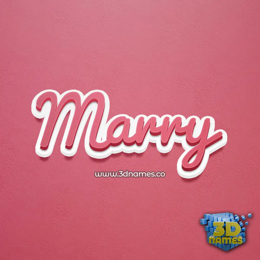 marry in Red Scribble style - 3D name wallpaper