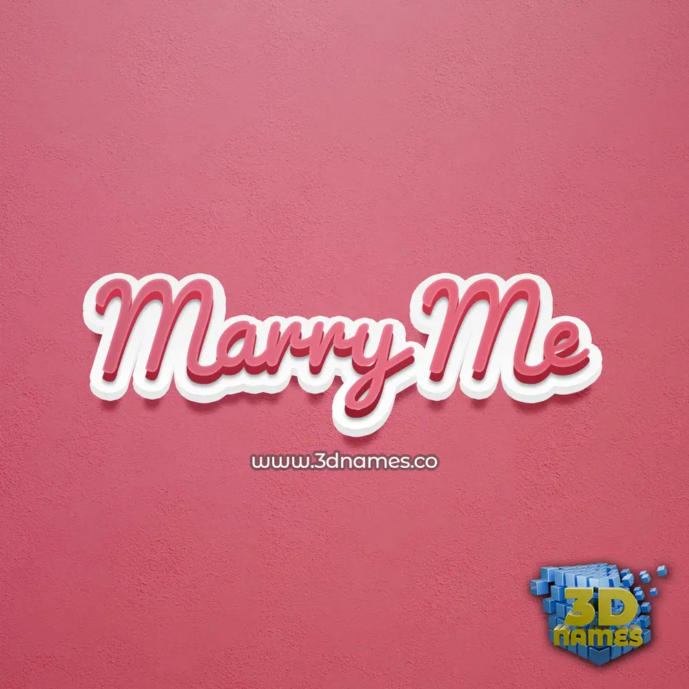 marry me in Red Scribble style - 3D name wallpaper