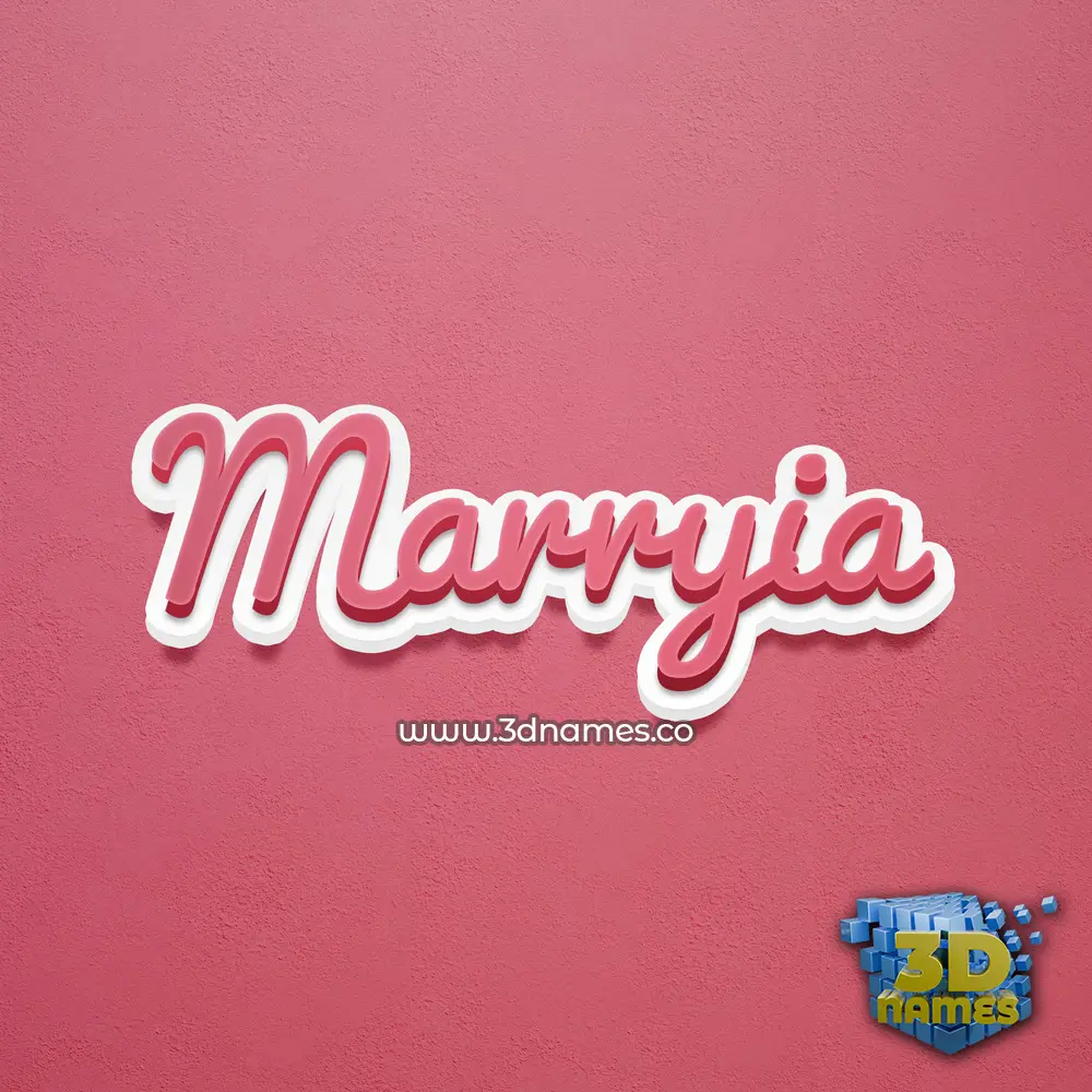 marryia in Red Scribble style - 3D name wallpaper