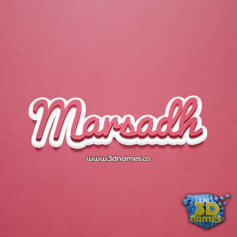 marsadh in Red Scribble style - 3D name wallpaper