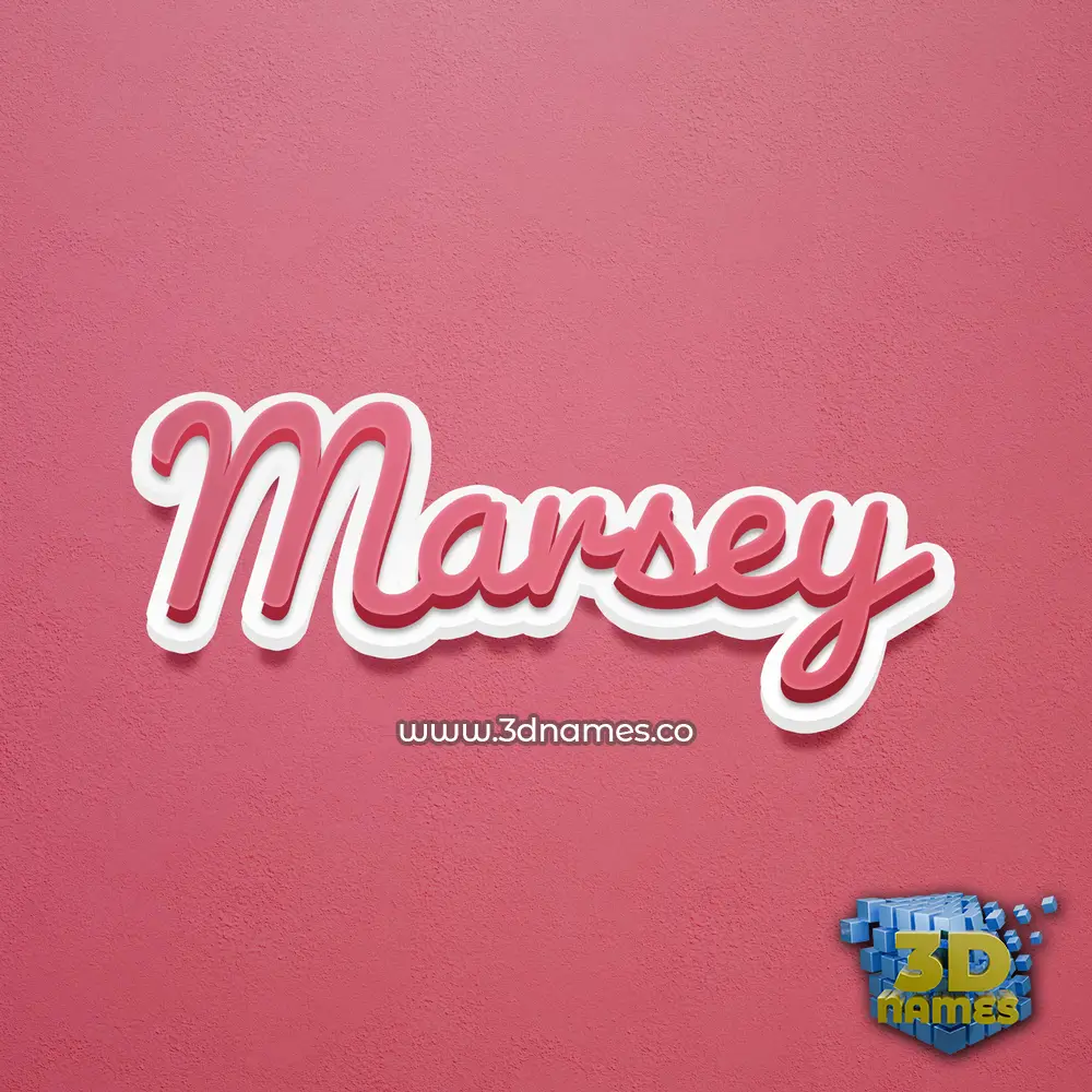 marsey in Red Scribble style - 3D name wallpaper