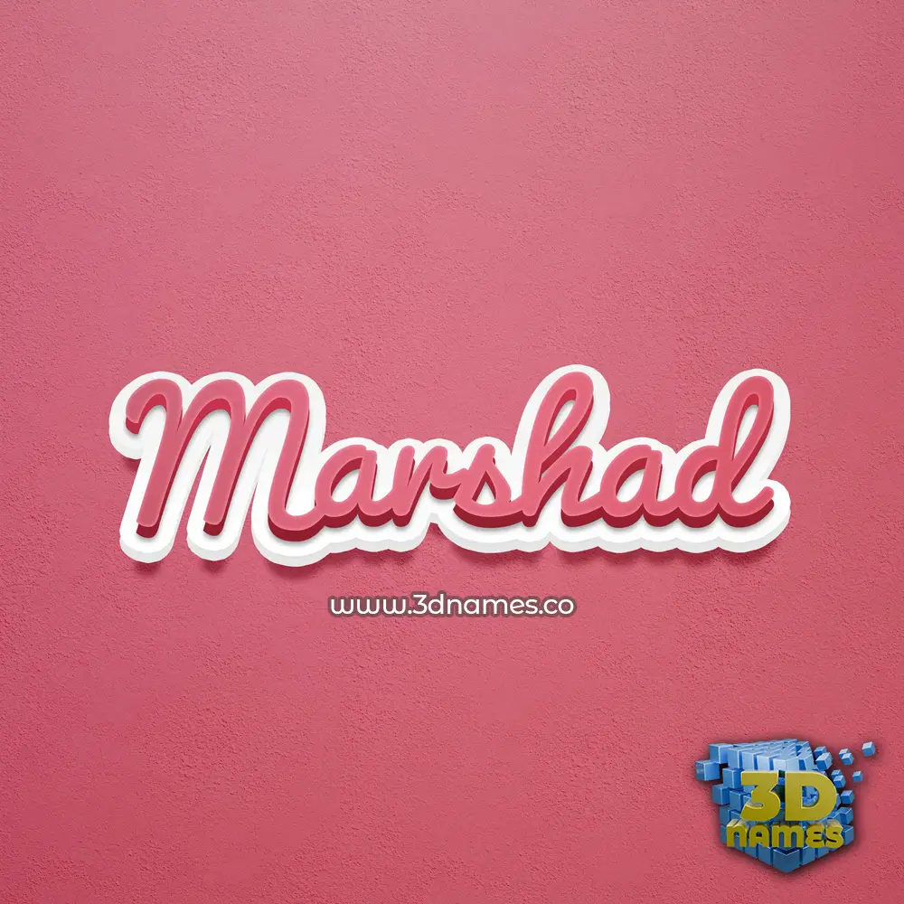 marshad in Red Scribble style - 3D name wallpaper