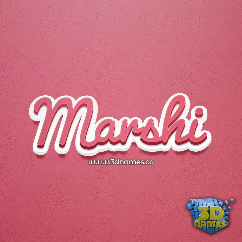 marshi in Red Scribble style - 3D name wallpaper